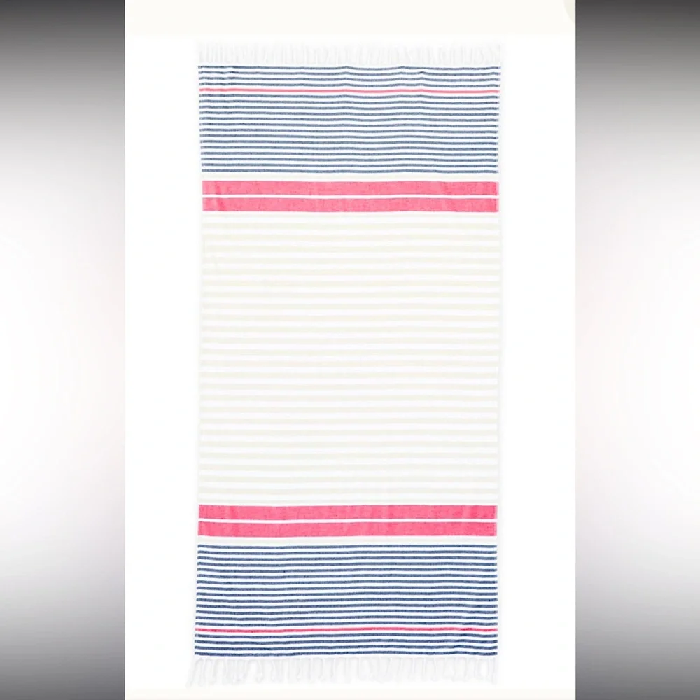 Lands End Turkish cotton Deep Sea Navy Stripe  beach towel